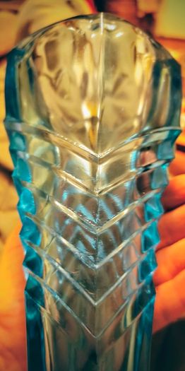 Vintage turquoise vaseline vase