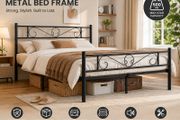 Double bed frame in metal BLACK double bed