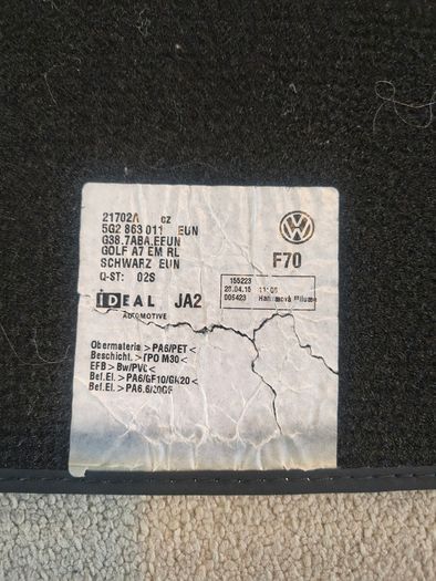 Genuine Volkswagen Golf Mk7 / Mk7.5 floor mats