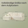 Modular Corner Sofa with Chaise Longue  Creamy White Corduroy Image 3