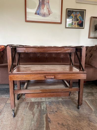 Antique Art Deco Metamorphic Side Table Tea Trolley 1920s