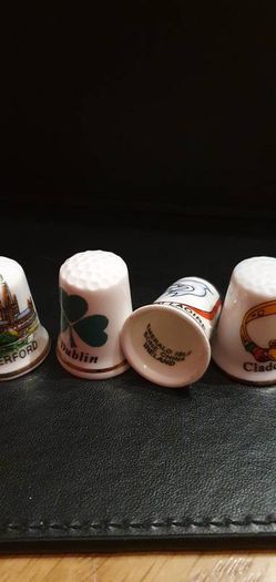 Collection of Bone China Irish Themed Thimbles