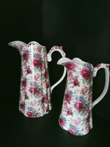 A Pair of Lord Nelson Ware Chintz Edwardian Pitchers Jugs