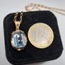 Vintage 9ct yellow gold aquamarine necklace Image 7
