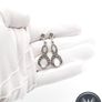 925 Vintage Sterling Silver, Marcasite & Mother of Pearl Drop Earrings Image 8