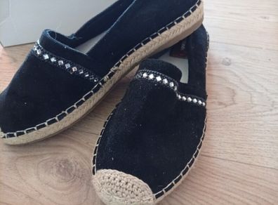 black faux suede Espadrilles size 39
