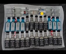 Jameson powers jack daniels absolut Empty mini bottles whiskey vodka