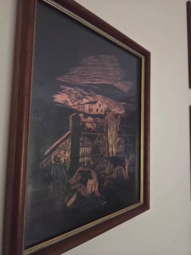 Authentic Maloney Signs Co. Clare Engraved Copper Art (Set of 2) - Rural Scenes