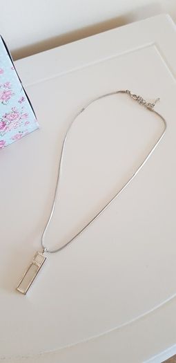 Silver Necklace with Rectangular Shaped Pendant