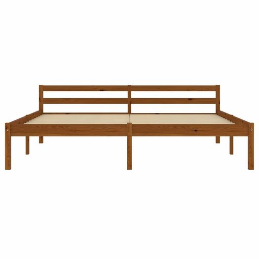 Bed Frame Honey Brown Solid Pine Wood 160x200 cm
