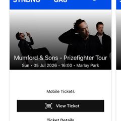 mumford and sons tickets x2