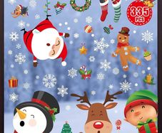Window Stickers 335pcs Christmas Window Decorations Double Sides Xmas Window Stickers