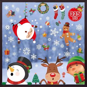 Window Stickers 335pcs Christmas Window Decorations Double Sides Xmas Window Stickers