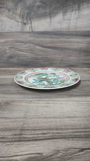 Qianlong Chinese Antique Plate 10 Inch 26cm Paradise Birds Flowers
