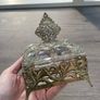 Vintage Ornate Glass and Filigree Metal Dressing Table Vanity Set, 3Piece Image 4