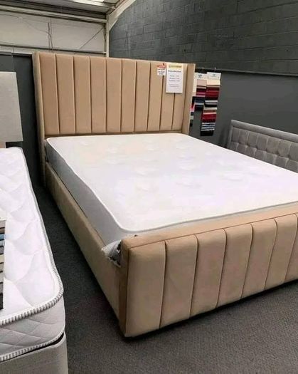 Brand New  Double Frame Beds Available With Optional Ottoman Storage & Tufted Memory Foam Mattresses