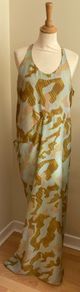 Acne Studios Silk Magenta Camo Full Length Dress Nwt Size 34 Xs