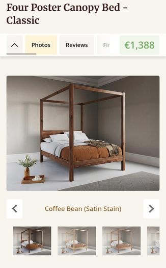 Get Laid Beds Classic Four Poster Canopy Bed EU King