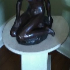 Signed art nouveau large ceramic nude lady c1900