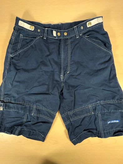Vintage Quiksilver Surfwear Cargo Jean Shorts Mens Large Blue - Y2K