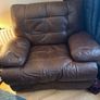 Brown leather recliner for sale in good condition. Image 3
