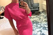 never fully dressed pink and gold dress