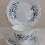 Beautiful Vintage Clare Bone China 14 Piece Teaset for Four in a Beautiful Blue Floral Pattern, Pattern Number 3045 Image 8