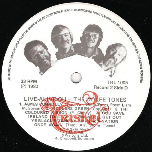 The Wolfe Tones  Live Alive-Oh X2LPS