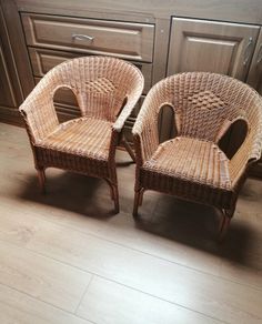 2 Wicker Chairs for sale