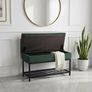 Emerald Vault Storage Ottoman  Bottle Green Velvet with Hidden Compartment Image 10