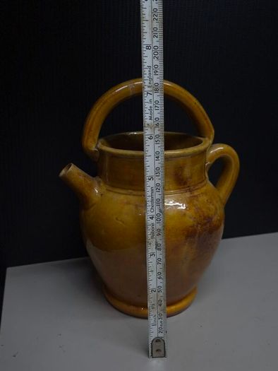 Vintage Vallauris France Glazed Ceramic Watering Can Vase