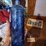 Vintage bottle cobalt blue with grapes Image 3