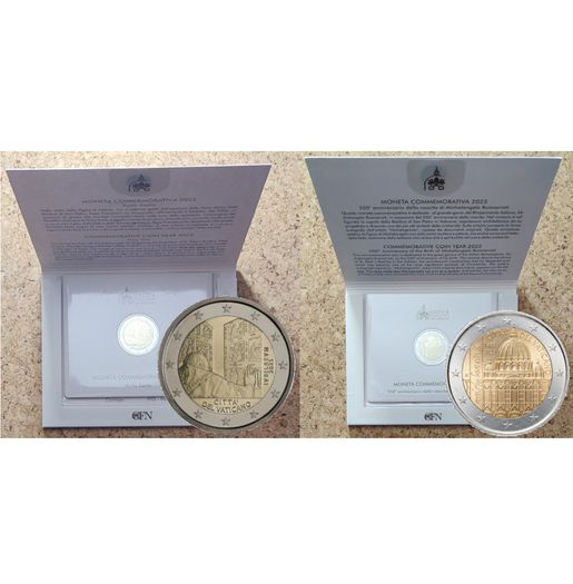 Vatican 2 Euro Brilliant Uncirculated Coins 2025 - 550th anniversary birth of Michelangelo AND Holy Year MMXXV (Coins in hand, this is not a presale)