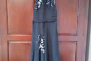 Black halter neck beaded and embroidered dress