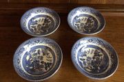 4 Willow pattern cereal bowls