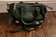 Kenneth Cole Forest Green Pebbled Leather Satchel Bag (Terenure)