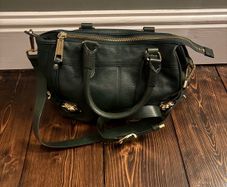 Kenneth Cole Forest Green Pebbled Leather Satchel Bag (Terenure)