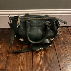 Kenneth Cole Forest Green Pebbled Leather Satchel Bag (Terenure)