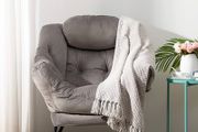 Armchair Comfy Chair Living Room Armchair Velvet Chair Accent Chair Reading Chair Relax Arm Chair Lounge Chair Bedroom Chair with Steel Frame, Dark Grey