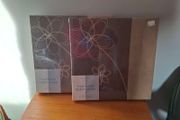 Faux Suede Wall Art with Flower Pattern