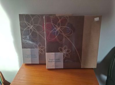 Faux Suede Wall Art with Flower Pattern