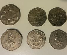 Six UK 50p Coins
