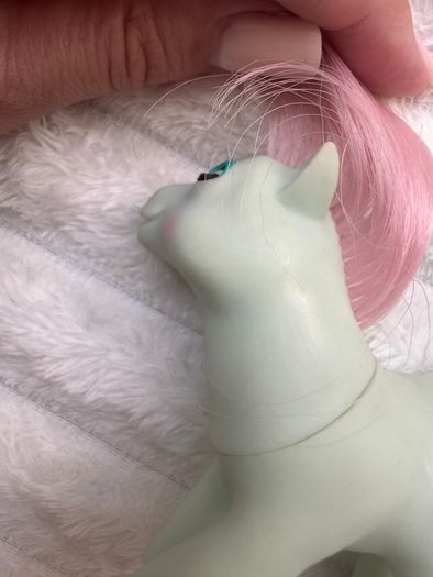 My Little Pony Baby Cuddles G1 1986 Beddy Bye Eye MLP Dirty approx. 7.5 cm. Used sometimes left eye opens only to the middle Please see photos
