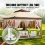 Patio Gazebo, 11 x 11 FT Pop up Gazebo for 8-10 Person, with Mosquito Netting, Metal Frame, and PU Coated 250D Oxford Cloth, Outdoor Canopy Shelter for Patio, Backyard, Lawn, Garden, Deck Image 2