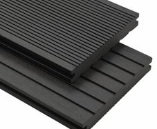 WPC Solid Decking Boards with Accessories 10 m(sqr) 2.2 m Black