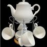 White ceramic coffee set with stand. Image 2