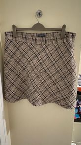 Primark Beige and Black Check Pattern Skirt