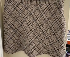 Primark Beige and Black Check Pattern Skirt