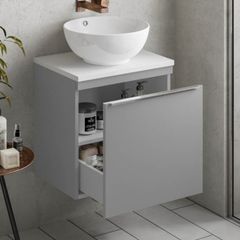 Clearance: Novum Prima 60cm MATT LIGHT GREY Wall Hung Unit