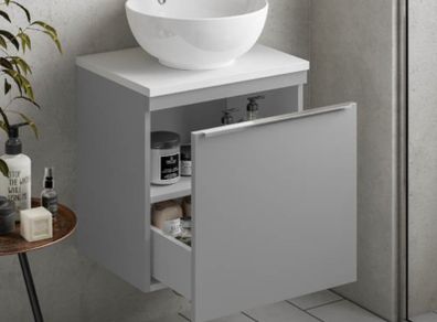 Clearance: Novum Prima 60cm MATT LIGHT GREY Wall Hung Unit